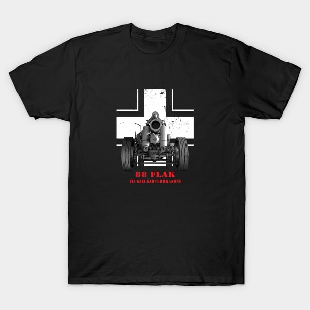 German 88 Flak Gun WWII classic T-Shirt by Jose Luiz Filho